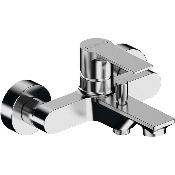 Nástenná vaňová batéria v lesklej striebornej farbe (2 výstupy) Pax – Sapho