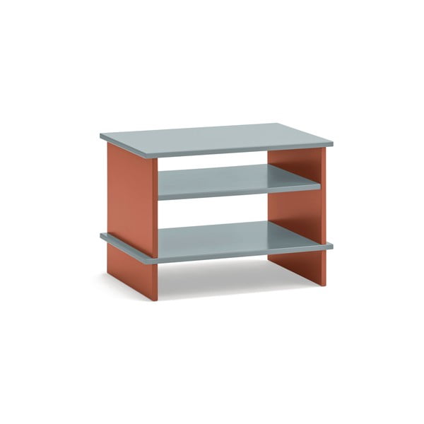 Nočný stolík s poličkami v tehlovo-sivej farbe Inari – Teulat