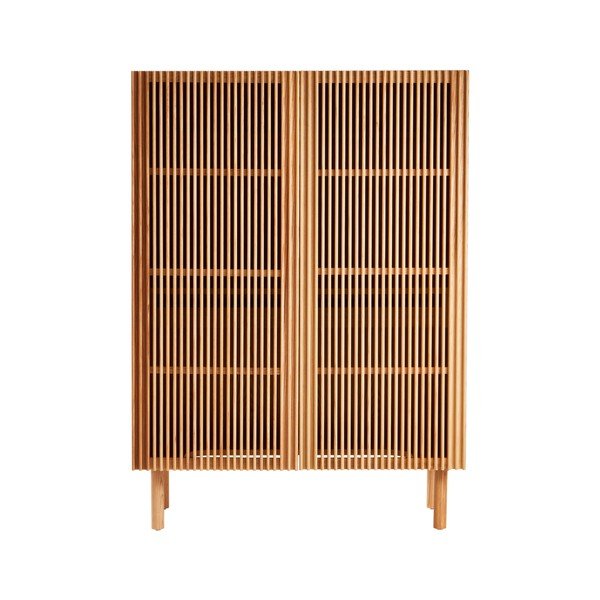 Skrinka v dekore jaseňa s otvorom pre káble v prírodnej farbe 100x140x45 cm Sion – Jotex-image-2