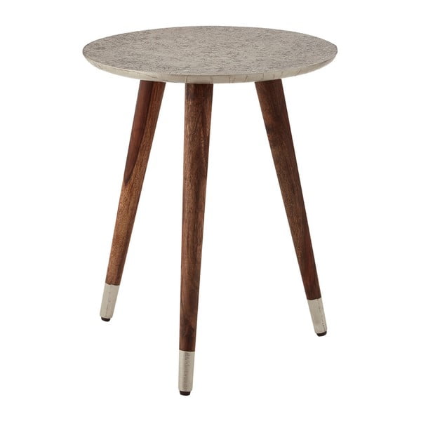 Sivý odkladací stolík s podnožou z palisandrového dreva Premier Housewares Nuno