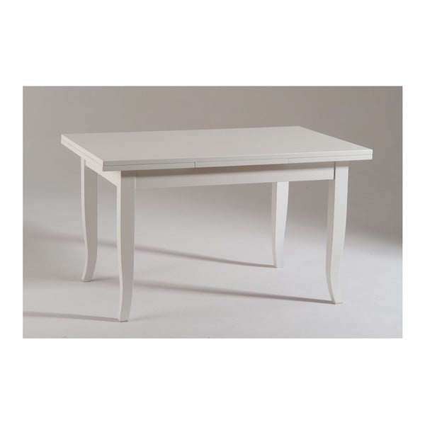 Biely rozkladací drevený jedálenský stôl Castagnetti Piatto, 140 cm
