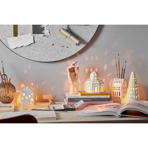 Biely keramický vianočný svietnik Kähler Design Lighthouse, ø 9 cm-image-4