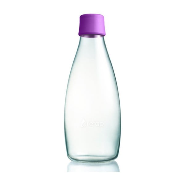 Fialová sklenená fľaša ReTap s doživotnou zárukou, 800 ml