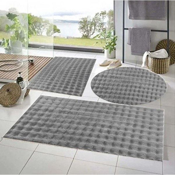 Sivé kúpeľňové predložky v súprave 3 ks 60x100 cm Powder – Mila Home