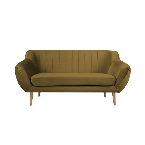Horčicovožltá dvojmiestna pohovka Mazzini Sofas Benito