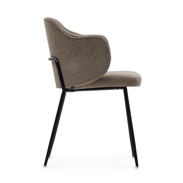 Hnedé čalúnené jedálenské kreslá v súprave 2 ks Yunia – Kave Home-image-4