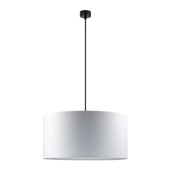 Biele stropné svietidlo s čiernym káblom Sotto Luce Mika, ∅ 50 cm