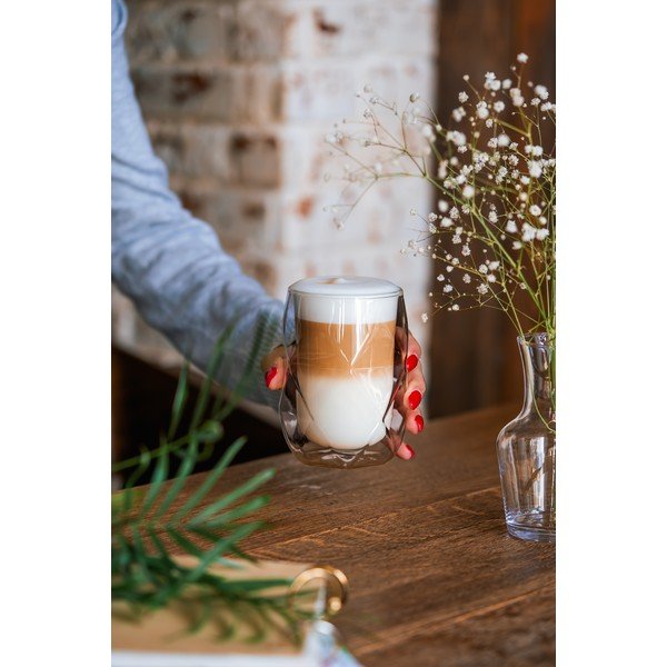 Súprava 2 dvojstenných pohárov na latté Vialli Design Geo, 350 ml-image-1