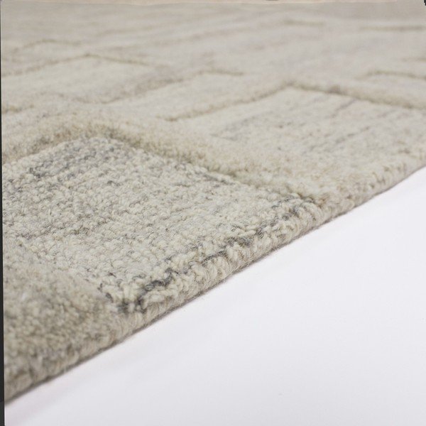 Sivobéžový ručne tkaný vlnený behúň 80x300 cm Elva  – Flair Rugs-image-3