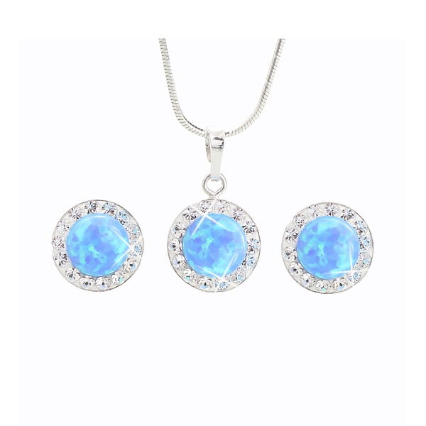 Set náušnic a náhrdelníka Laura Bruni Blue Opal