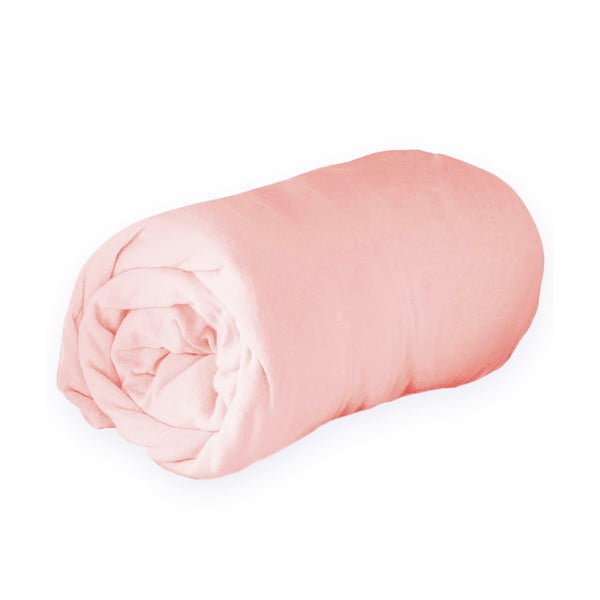 Ružová napínacia plachta jersey 160x200 cm Jersy – douceur d'intérieur-image-2