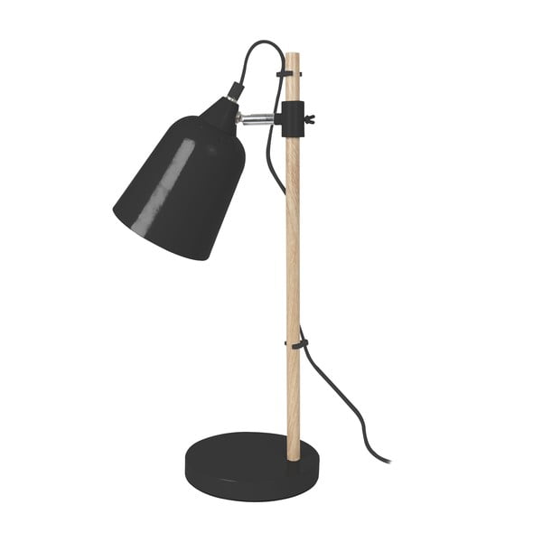Čierna stolová lampa Leitmotiv Wood