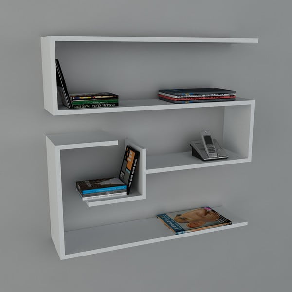 Polica Confier Book White, 22x90x87 cm