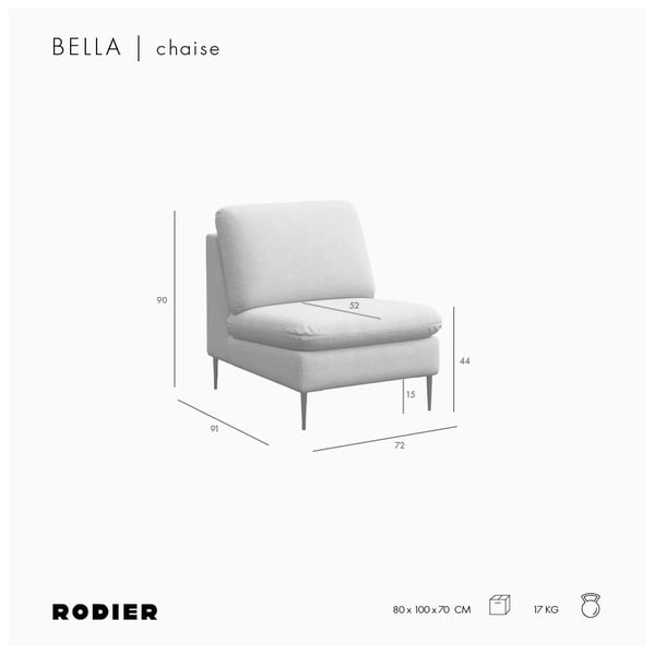 Béžové ženilkové kreslo Belle – Rodier-image-4