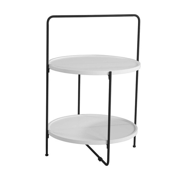 Bielo-čierny odkladací stolík sømcasa Alessio, ø 45 cm