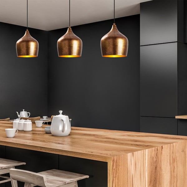 Závesné svietidlo v medenej farbe s kovovým tienidlom ø 20 cm Murek – Opviq lights-image-2