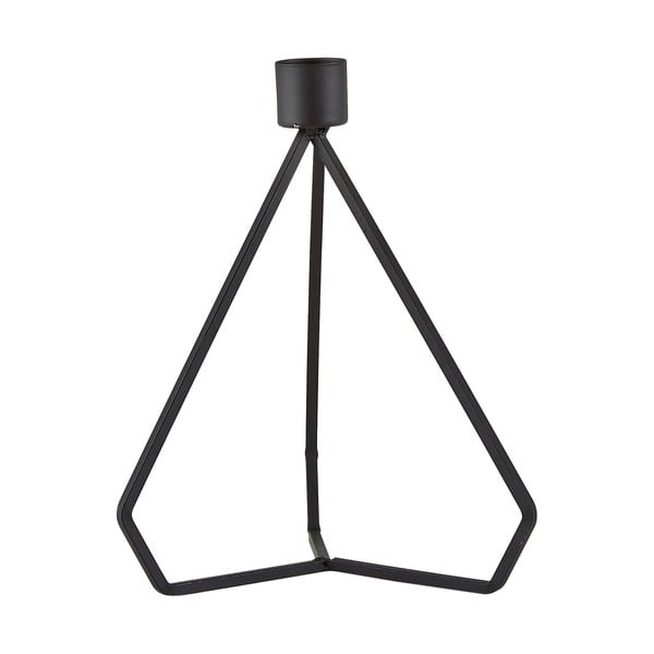 Čierny kovový svietnik KJ Collection Triangle, výška 17,5 cm