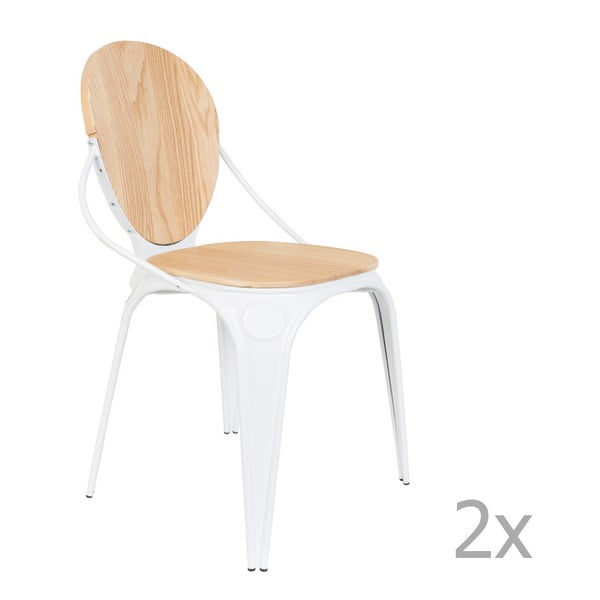 Sada 2 bielych stoličiek Zuiver Louix