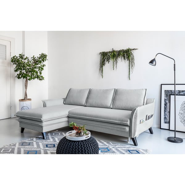 Svetlosivá rozkladacia rohová pohovka Miuform Charming Charlie, ľavý roh-image-3