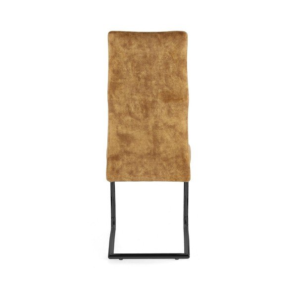 Čalúnená jedálenská stolička v horčicovej farbe Thelma – Bizzotto-image-4