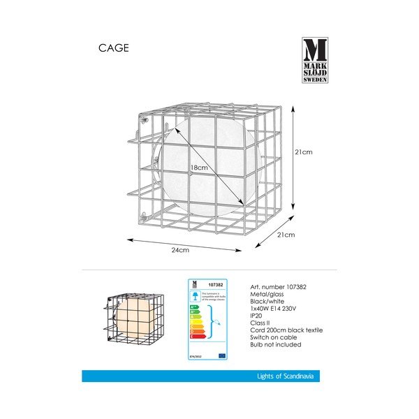 Čierne nástenné svietidlo Markslöjd Cage-image-2