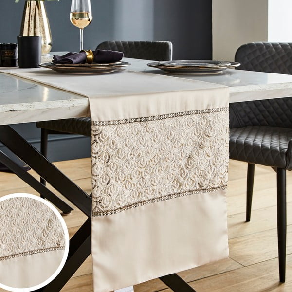 Behúň na stôl z mikrosaténu 32x220 cm Deco Sequin – Catherine Lansfield-image-4