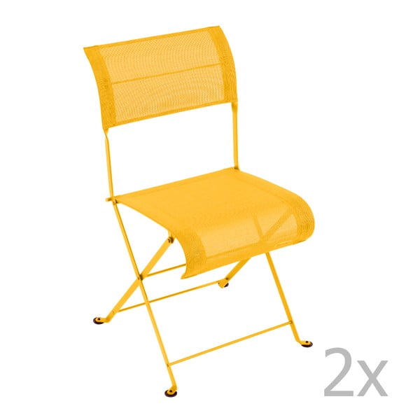 Sada 2 žltých skladacích stoličiek Fermob Dune