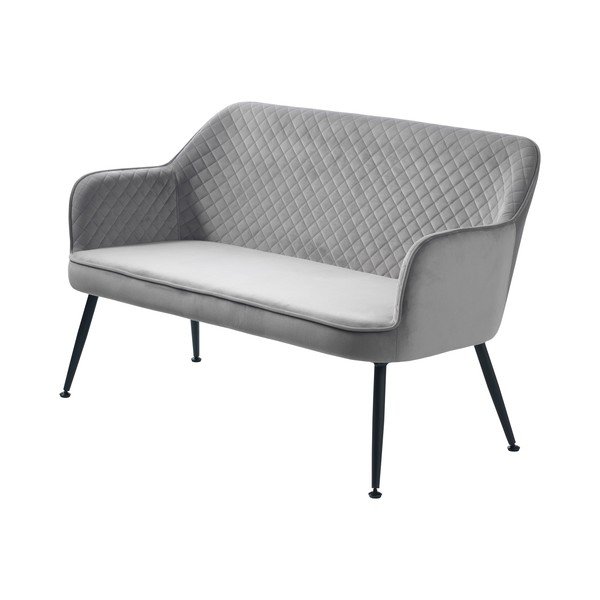 Svetlosivá zamatová pohovka 129 cm Berrie – Unique Furniture-image-2