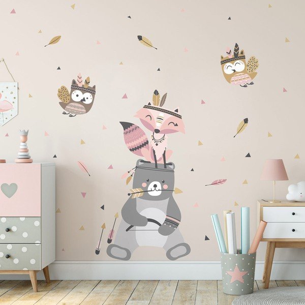 Detské samolepky na stenu Ambiance Bear Indian Sweet-image-1