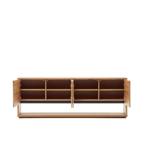 Nízka komoda v dekore duba v prírodnej farbe 200x74 cm Alguema – Kave Home-image-2