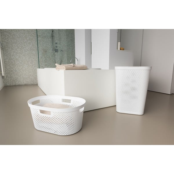 Biely plastový kôš na bielizeň 60 l Infinity – Curver-image-1