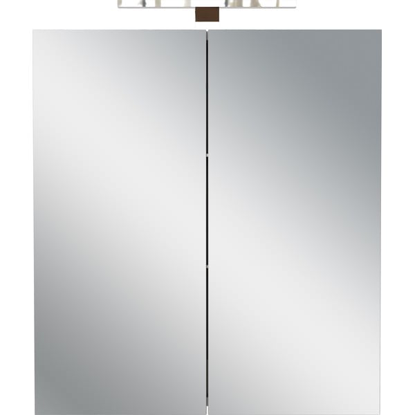 Krémová závesná/so zrkadlom kúpeľňová skrinka 60x71 cm Arcena – Germania