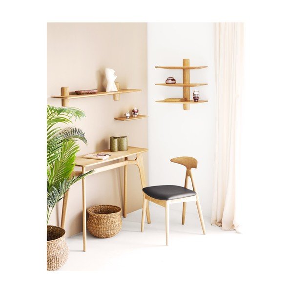 Polica z dubového dreva v svetlo prírodnej farbe 42,5 cm Calcata – House Nordic-image-2