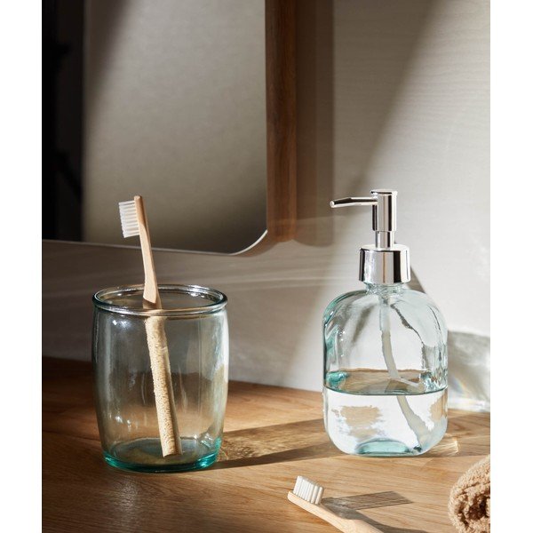 Sklenený dávkovač mydla Trella – Kave Home-image-1
