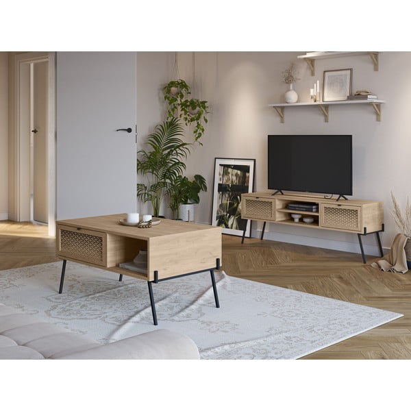 Konferenčný stolík v dekore duba v prírodnej farbe 60x100 cm Ecrin – Marckeric-image-1