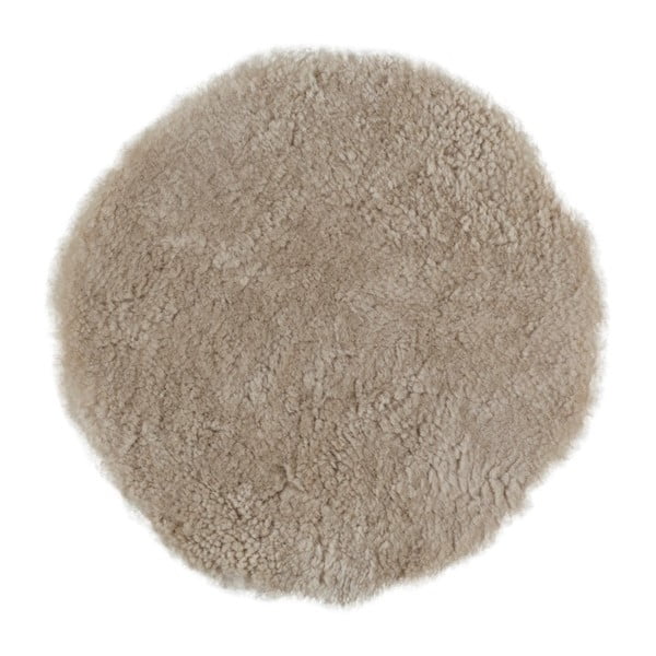Béžový vlnený vankúš z ovčej kožušiny Auskin Crooked, ∅ 35 cm