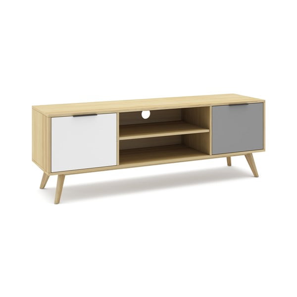 TV stolík z borovicového dreva v prírodnej farbe 140x53 cm Elfa - Marckeric-image-2