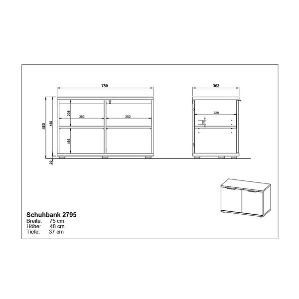 Skrinka na topánky v dekore duba s lavicou Fremont - Germania-image-4