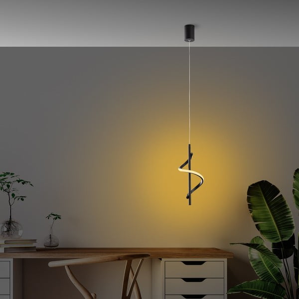 Čierne LED závesné svietidlo ø 16 cm Likma – Opviq lights-image-4