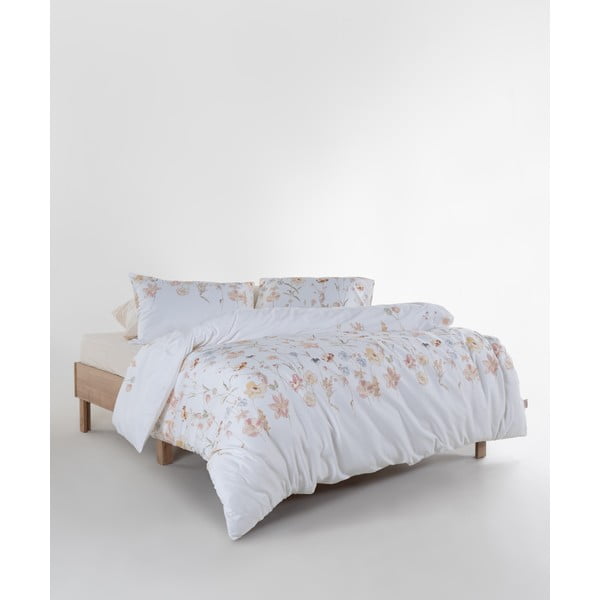 Biele obliečky na dvojlôžko/predĺžené z bavlneného saténu 240x220 cm Ivory Garden Floral – Mila Home Luxury-image-2