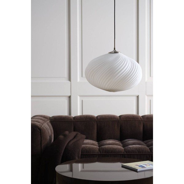 Biele/v striebornej farbe so stmievačom závesné svietidlo z opálového skla ø 50 cm Meringue – Jotex-image-2