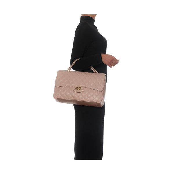 Kožená kabelka Casla, ružová-image-4