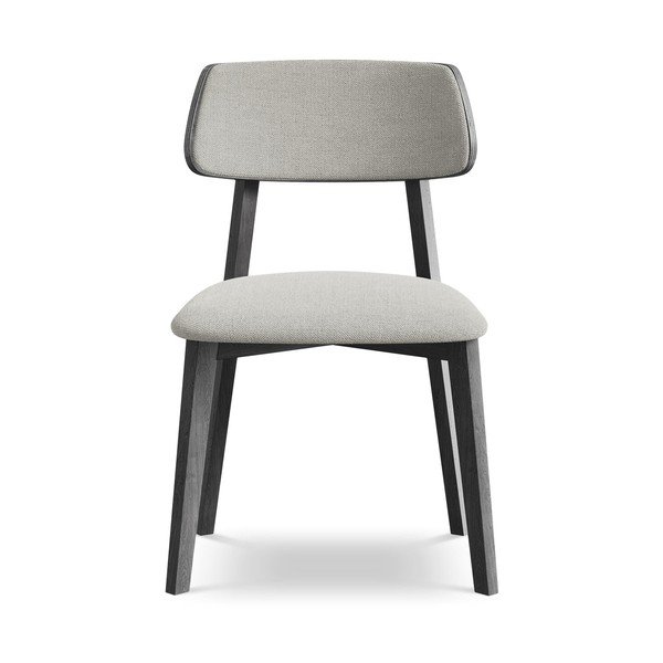 Svetlosivá jedálenská stolička z masívneho dreva Niu – Makamii-image-1