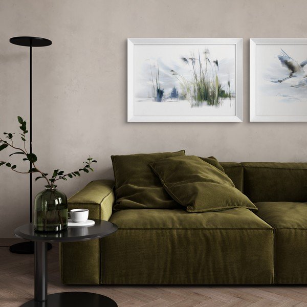Tlačený obraz s rámom 56x75 cm Blue Grasses – Styler-image-1