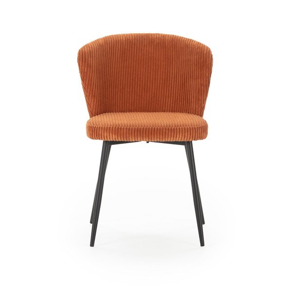 Oranžové menčestrové jedálenské stoličky v súprave 4 ks Megan – Marckeric-image-2