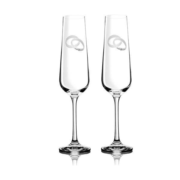 Sada 2 pohárov na šampanské Allegro so Swarovski Elements v luxusnom balení