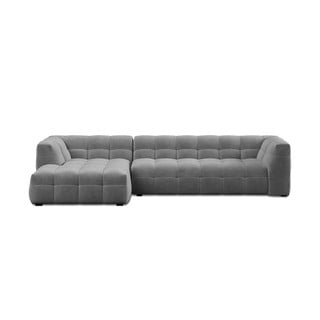 Sivá zamatová rohová pohovka Windsor & Co Sofas Vesta, levý roh