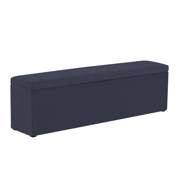 Tmavomodrý otoman Mazzini Sofas Ancona, 140 × 47 cm