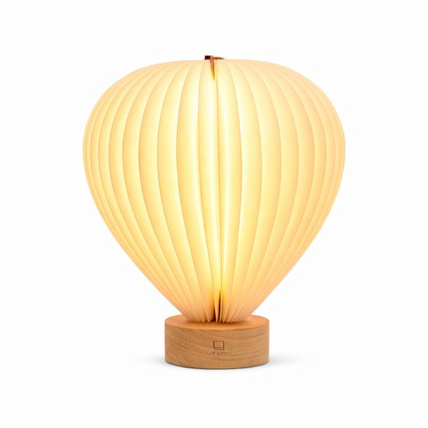 Biela LED stolová lampa so stmievačom s papierovým tienidlom (výška  20 cm) Aeris – Gingko