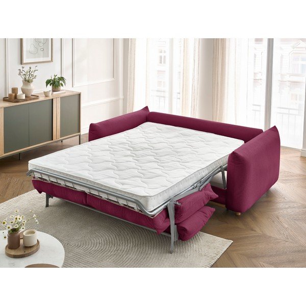 Vínová rozkladacia pohovka 214 cm Ernest – Bobochic Paris-image-1